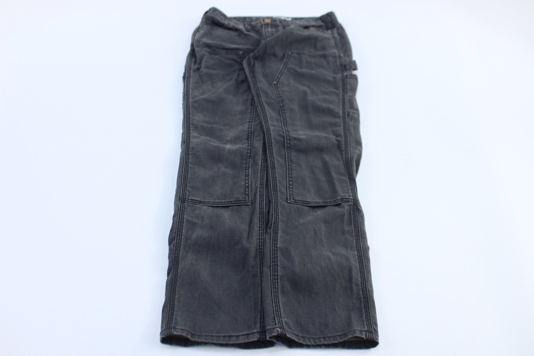 Women's Carhartt Logo Patch Grey Double Knee Pants - Pants/Shorts - Thrifted Threads