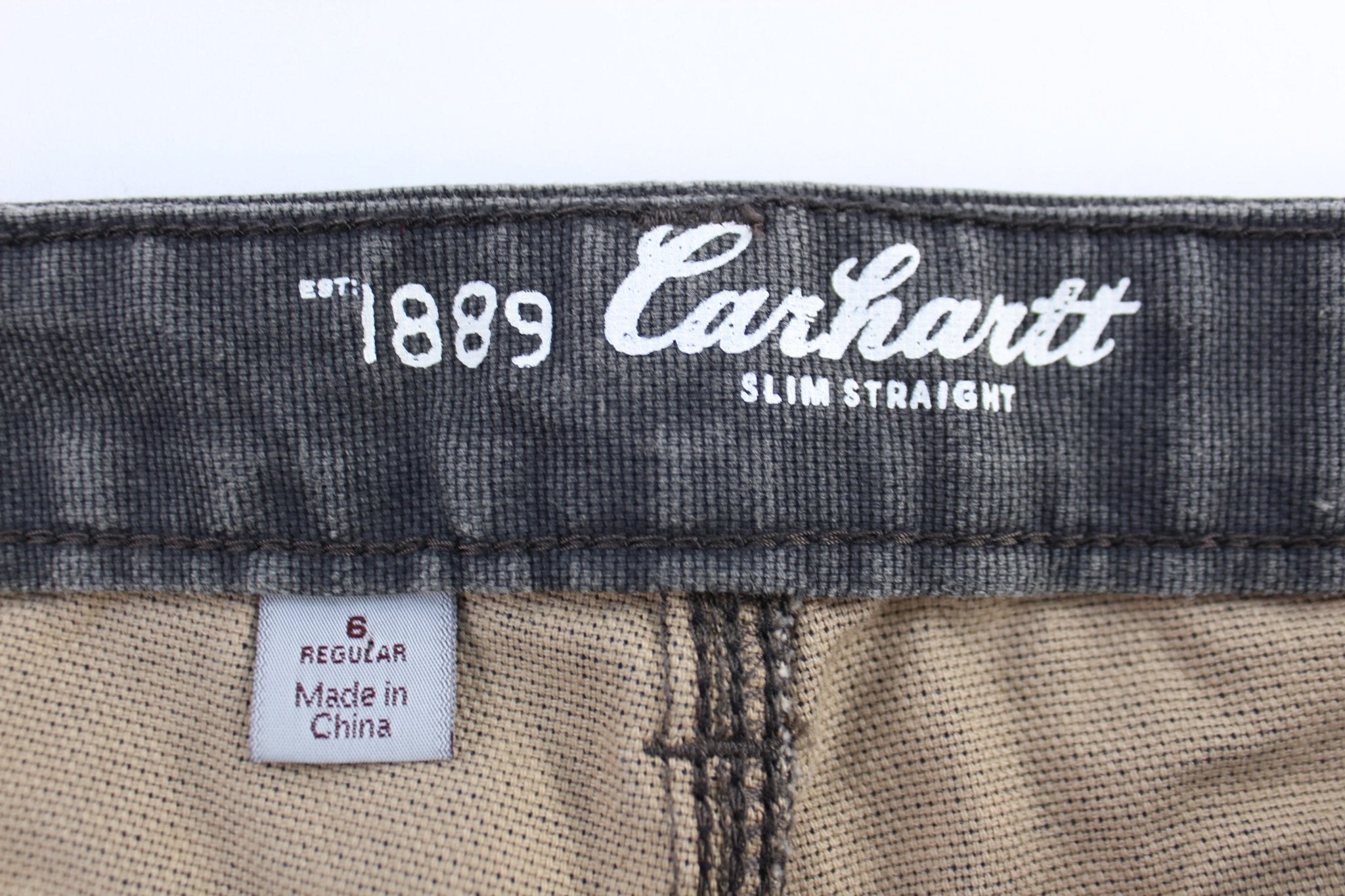 Women's Carhartt Logo Patch Grey Double Knee Pants - Pants/Shorts - Thrifted Threads