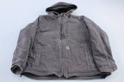 Women's Carhartt Logo Patch Grey Full Swing Caldwell Jacket - ThriftedThreads.com
