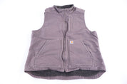 Women's Carhartt Logo Patch Grey Full Zip Vest - Vest - Thrifted Threads
