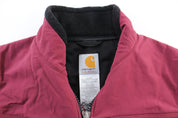 Women's Carhartt Logo Patch Maroon Zip Up Vest - ThriftedThreads.com