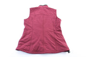 Women's Carhartt Logo Patch Maroon Zip Up Vest - ThriftedThreads.com