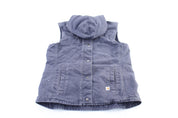 Women's Carhartt Logo Patch Navy Blue Sherpa Vest - ThriftedThreads.com