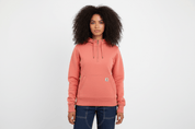 Women's Carhartt Logo Patch Orange Pullover Hoodie - Sweatshirt - Thrifted Threads