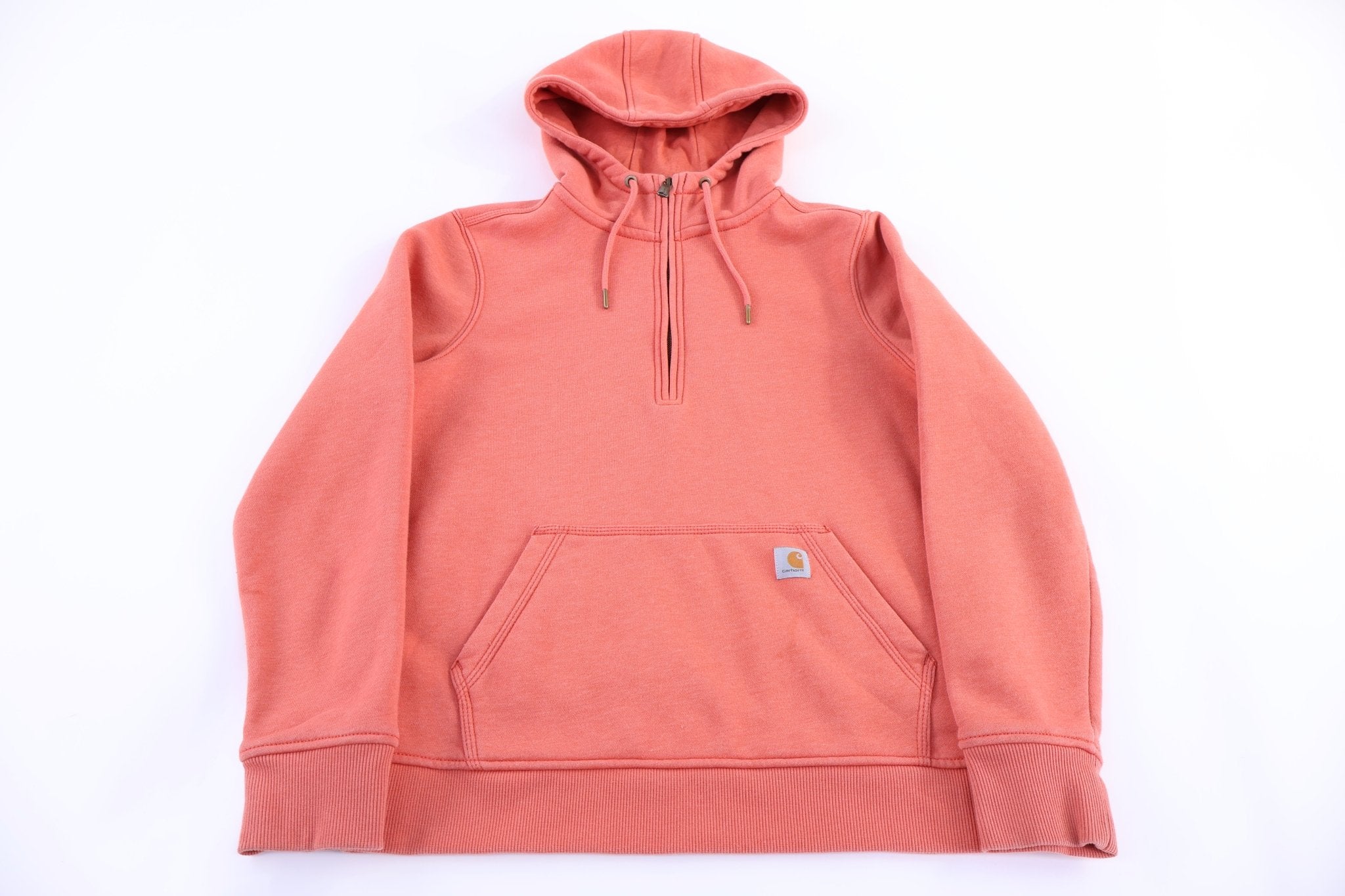 Women's Carhartt Logo Patch Orange Pullover Hoodie - Sweatshirt - Thrifted Threads