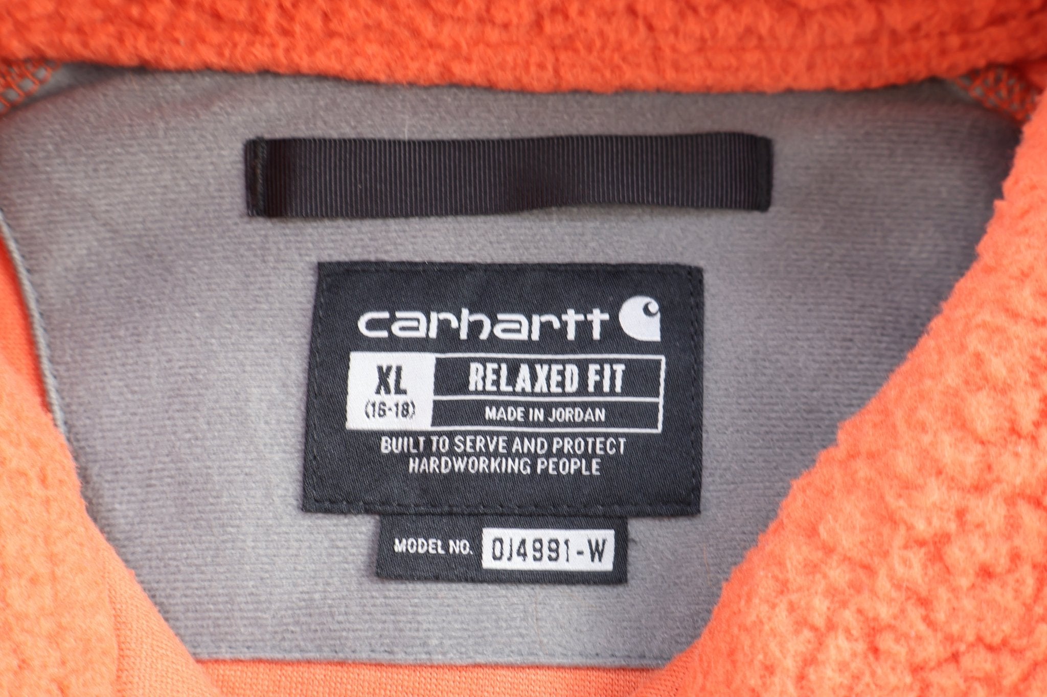 Women's Carhartt Logo Patch Orange Pullover Sweater - Sweater - Thrifted Threads