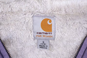 Women's Carhartt Logo Patch Purple Full Zip Jacket - Jacket - Thrifted Threads