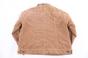 Women's Carhartt Logo Patch Tan Sherpa Lined Jacket - Jacket - Thrifted Threads