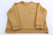 Women's Carhartt Logo Patch Yellow Relaxed Fit Sweatshirt - ThriftedThreads.com