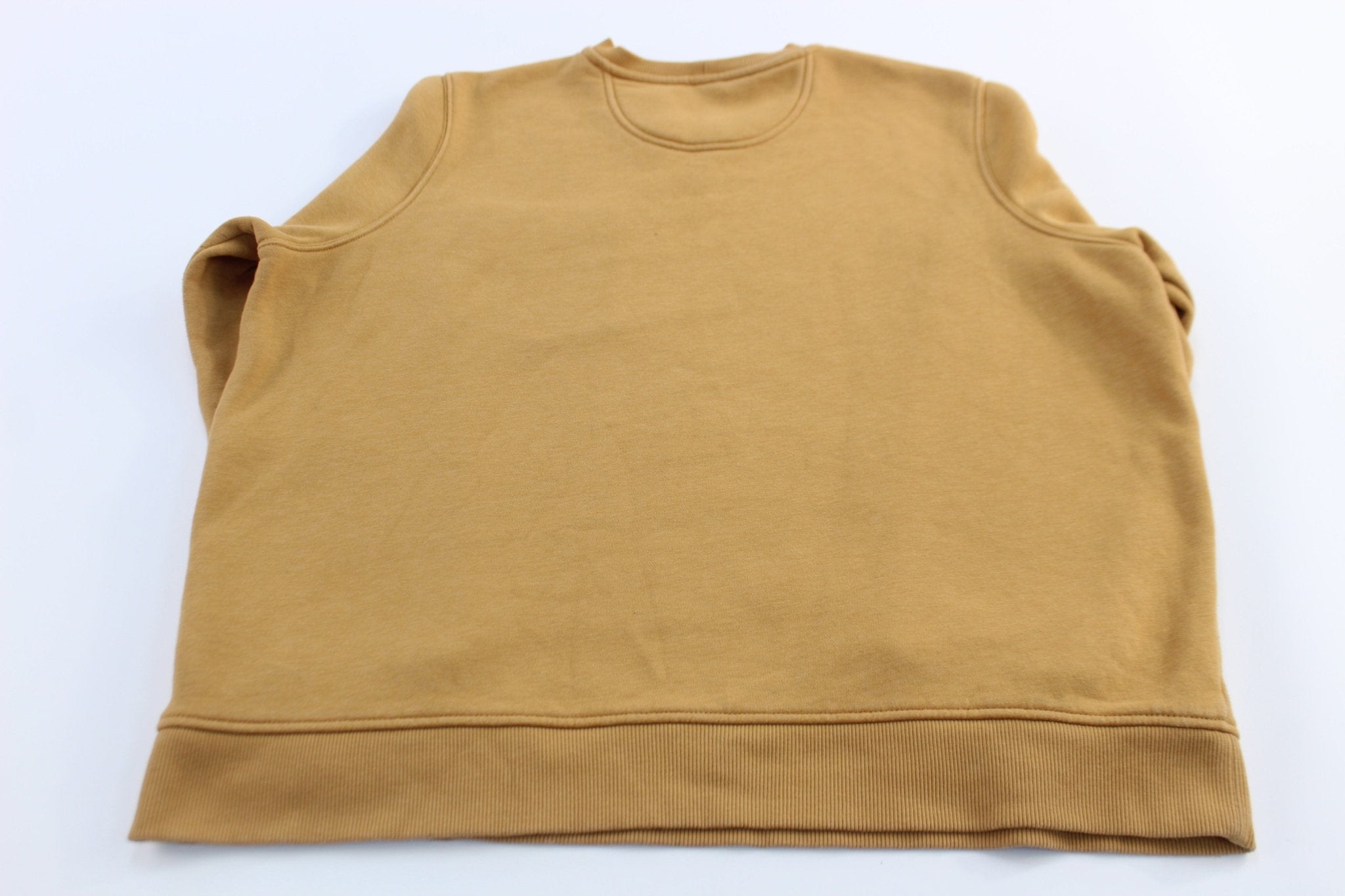 Women's Carhartt Logo Patch Yellow Relaxed Fit Sweatshirt - ThriftedThreads.com