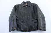 Women's Chaarm Black Leather Zip Up Jacket - Jacket - Thrifted Threads