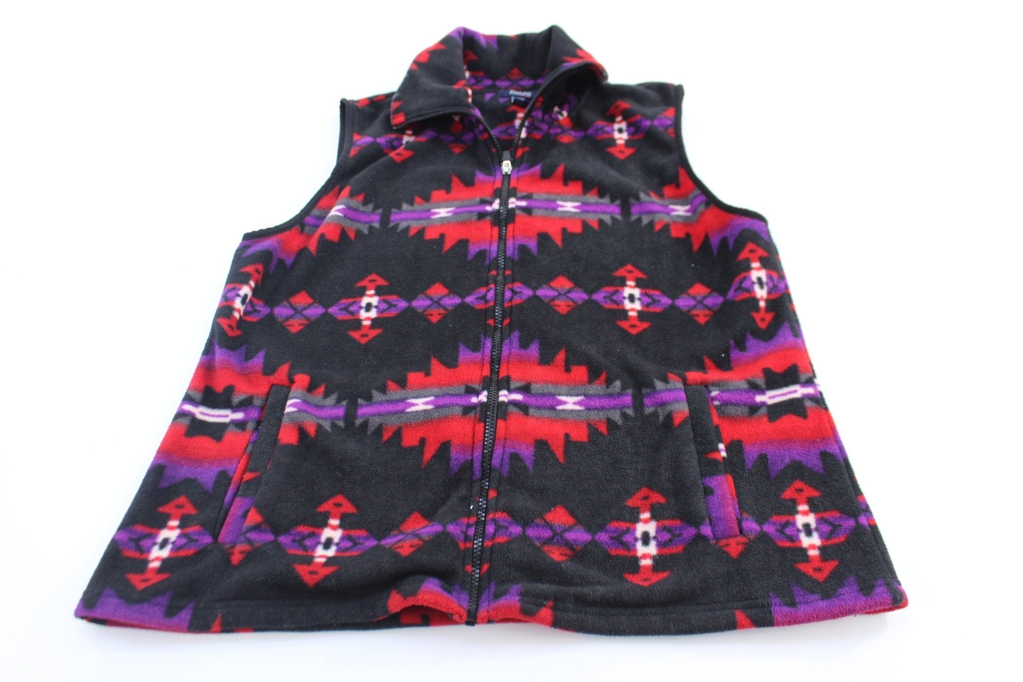 Women's Chaps Sport Fleece Patterned Zip Up Vest - Jacket - Thrifted Threads