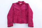 Women's Christopher & Banks Pink Leather Suede Jacket - ThriftedThreads.com