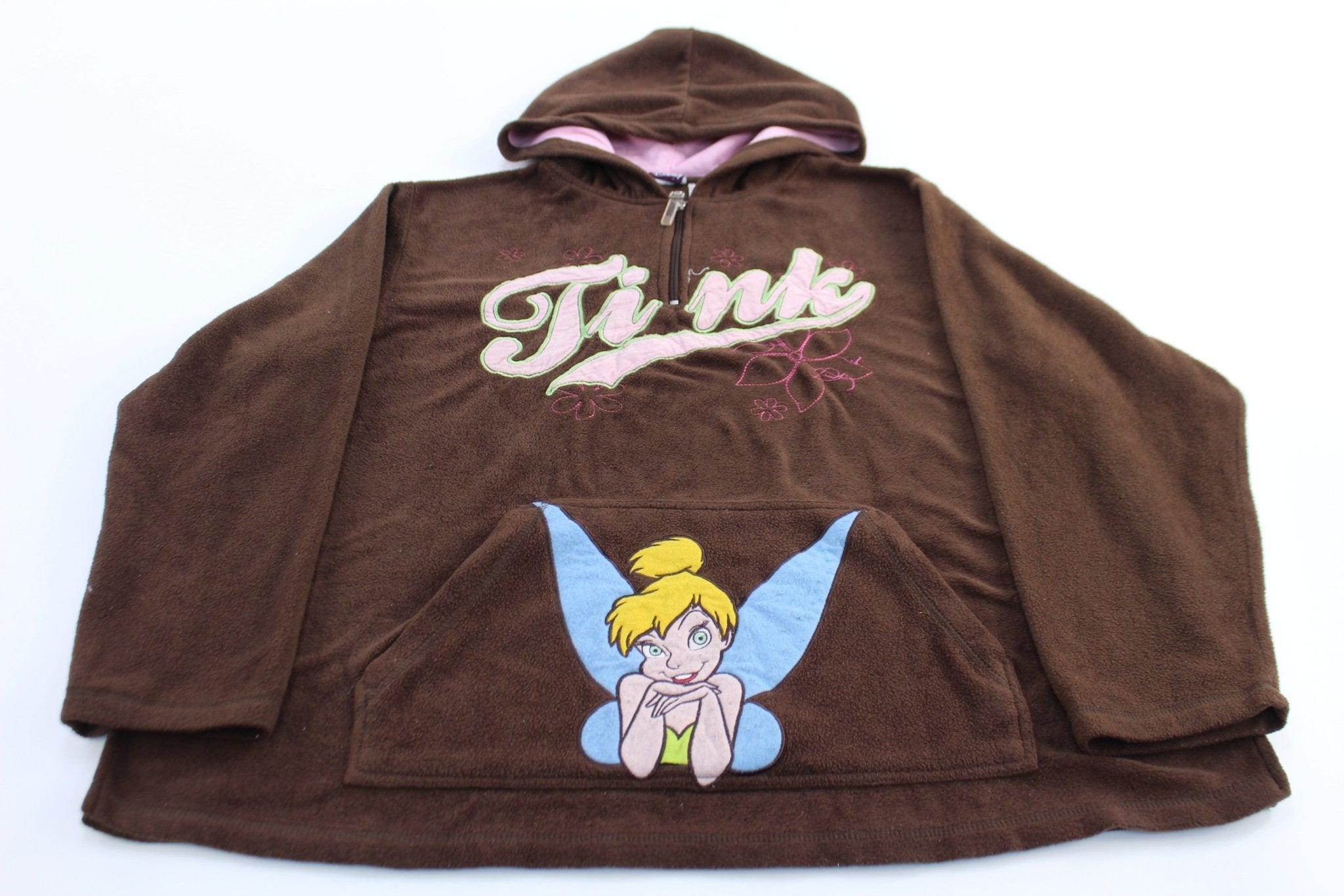 Women's Disney Embroidered Tinker Bell Fleece Pullover - ThriftedThreads.com