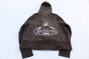 Women's Disney Princess Brown Full Zip Velour Jacket - ThriftedThreads.com