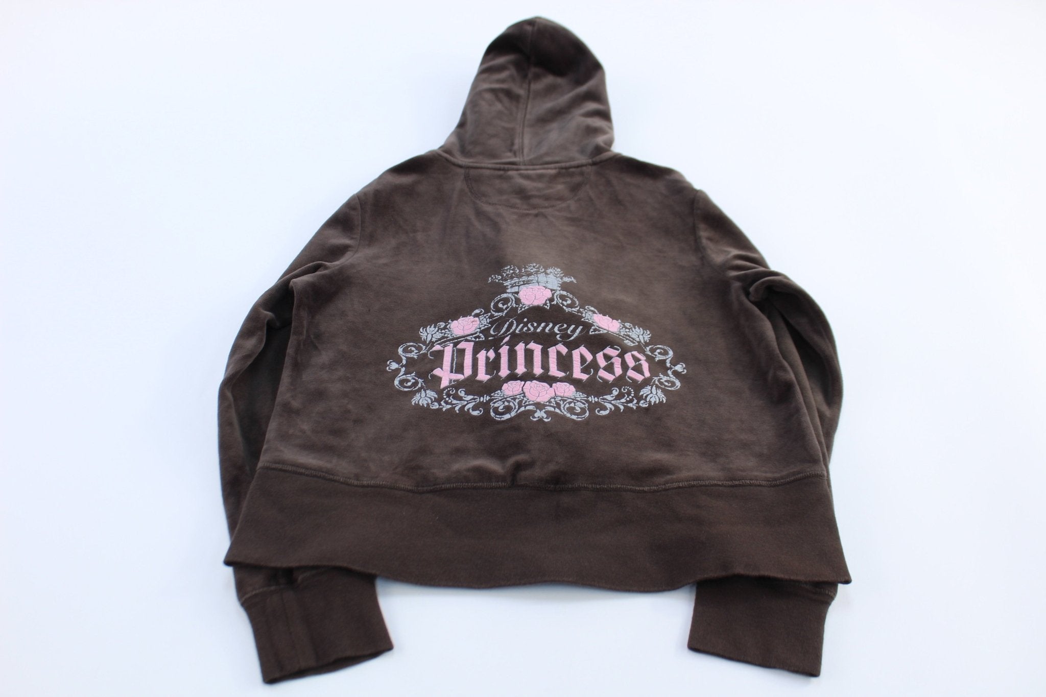 Women's Disney Princess Brown Full Zip Velour Jacket - ThriftedThreads.com