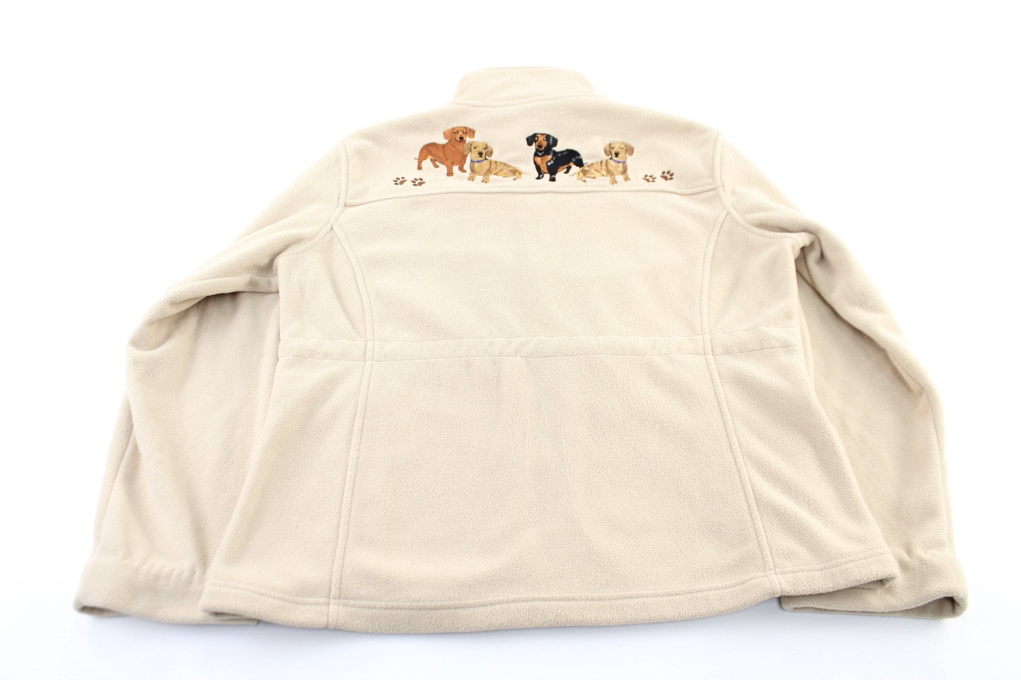 Women's Dog Embroidered Fleece Zip Up Jacket - ThriftedThreads.com