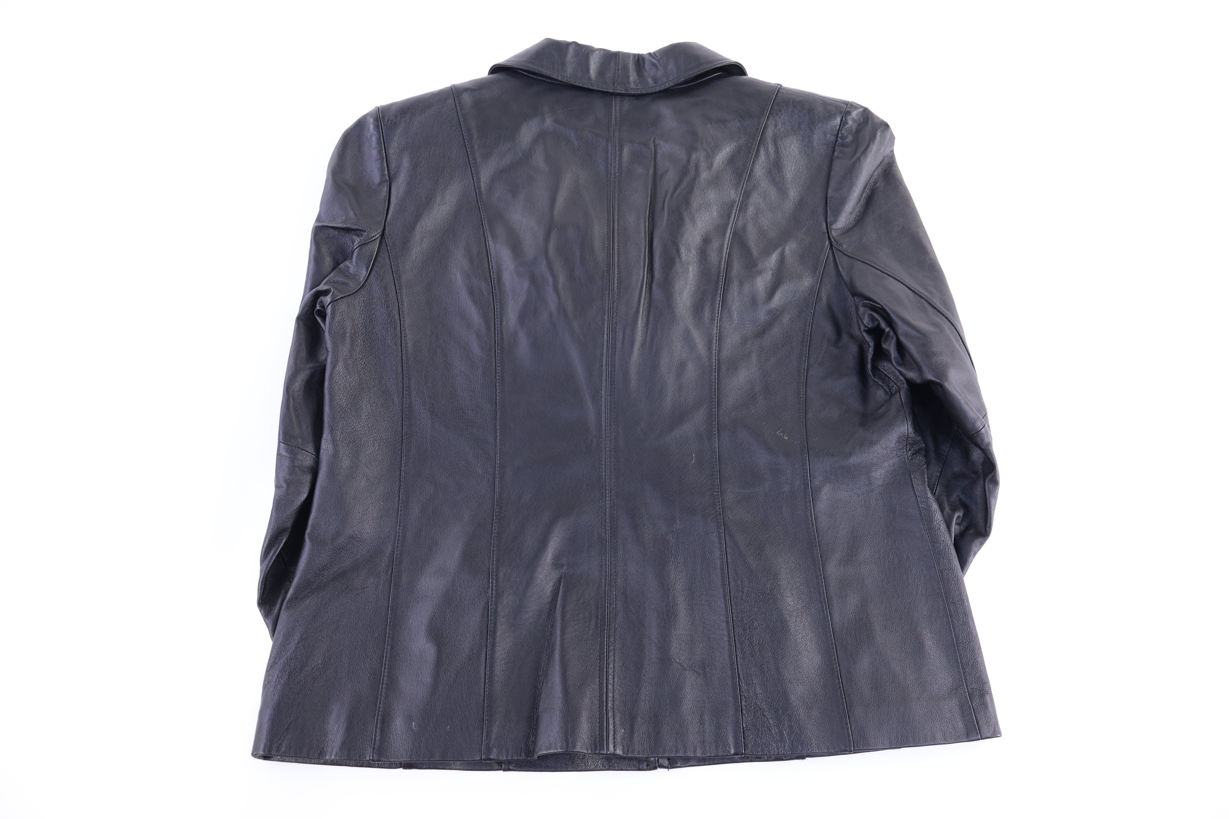 Women's East 5Th Black Full Zip Leather Jacket - Jacket - Thrifted Threads
