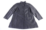 Women's East 5th Black Leather Coat - Jacket - Thrifted Threads