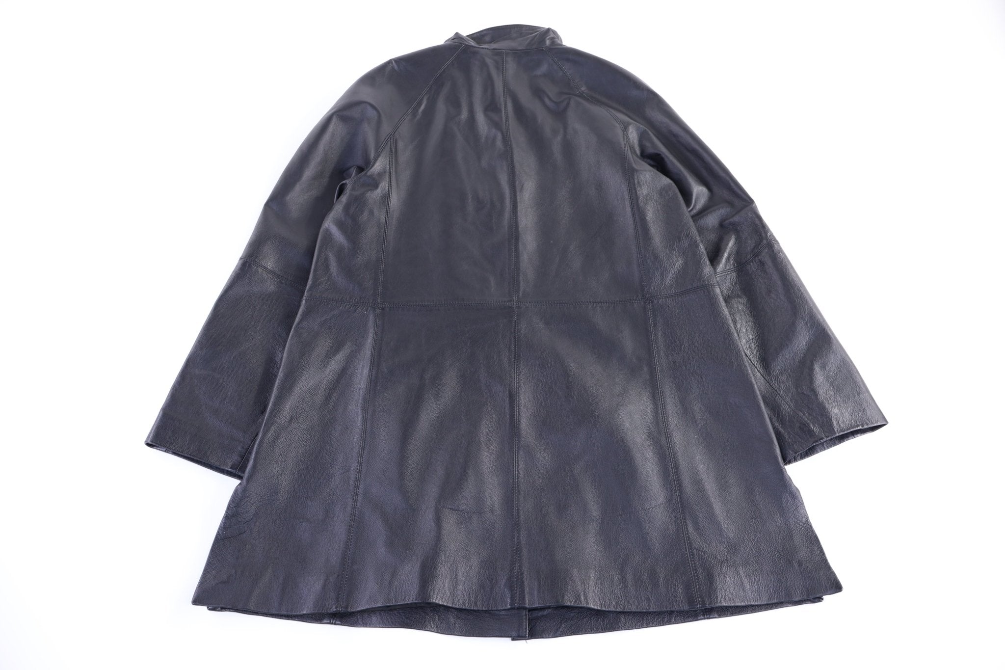 Women's East 5th Black Leather Coat - Jacket - Thrifted Threads