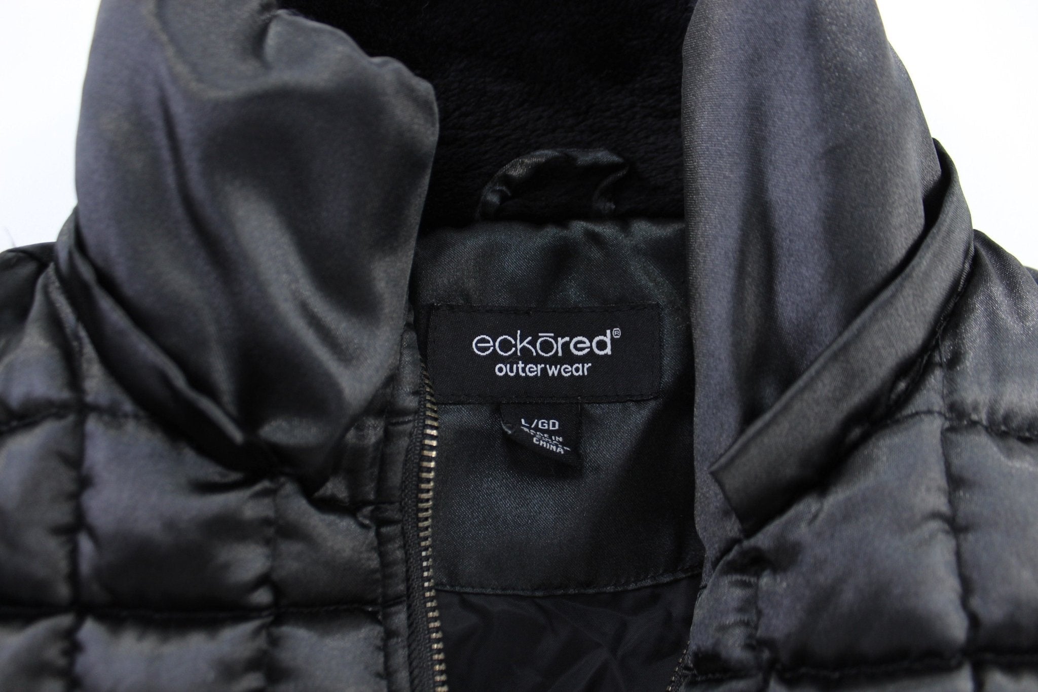 Women's Ecko Unltd. Embroidered Black Puffer Zip Up Jacket - Jackets - Thrifted Threads