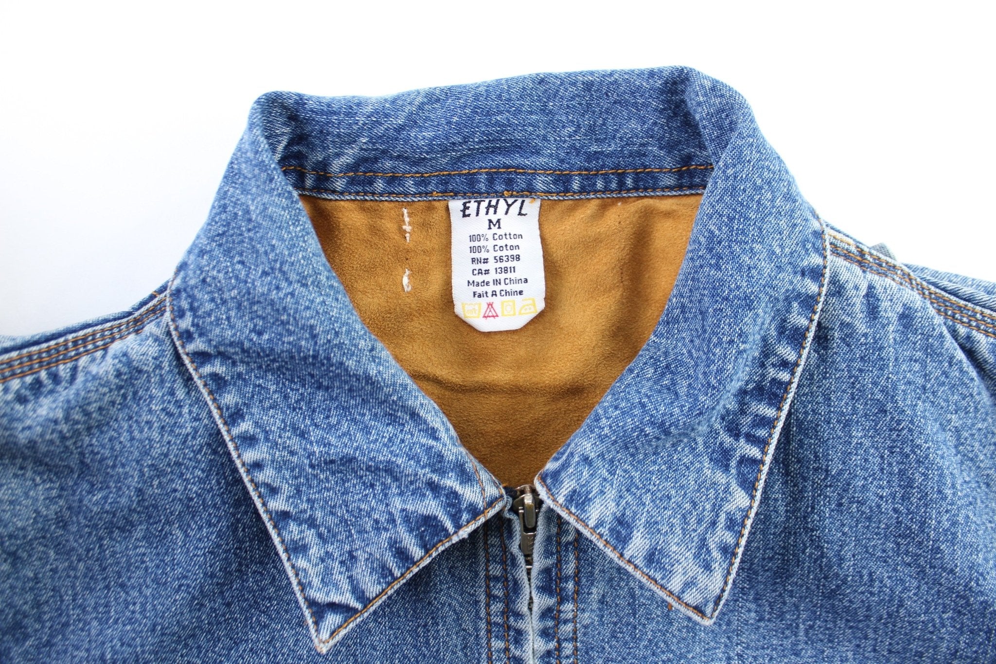 Women's Ethyl Denim Zip Up Jacket - ThriftedThreads.com