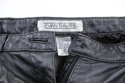 Women's Evan Davies Black Leather Pants - ThriftedThreads.com