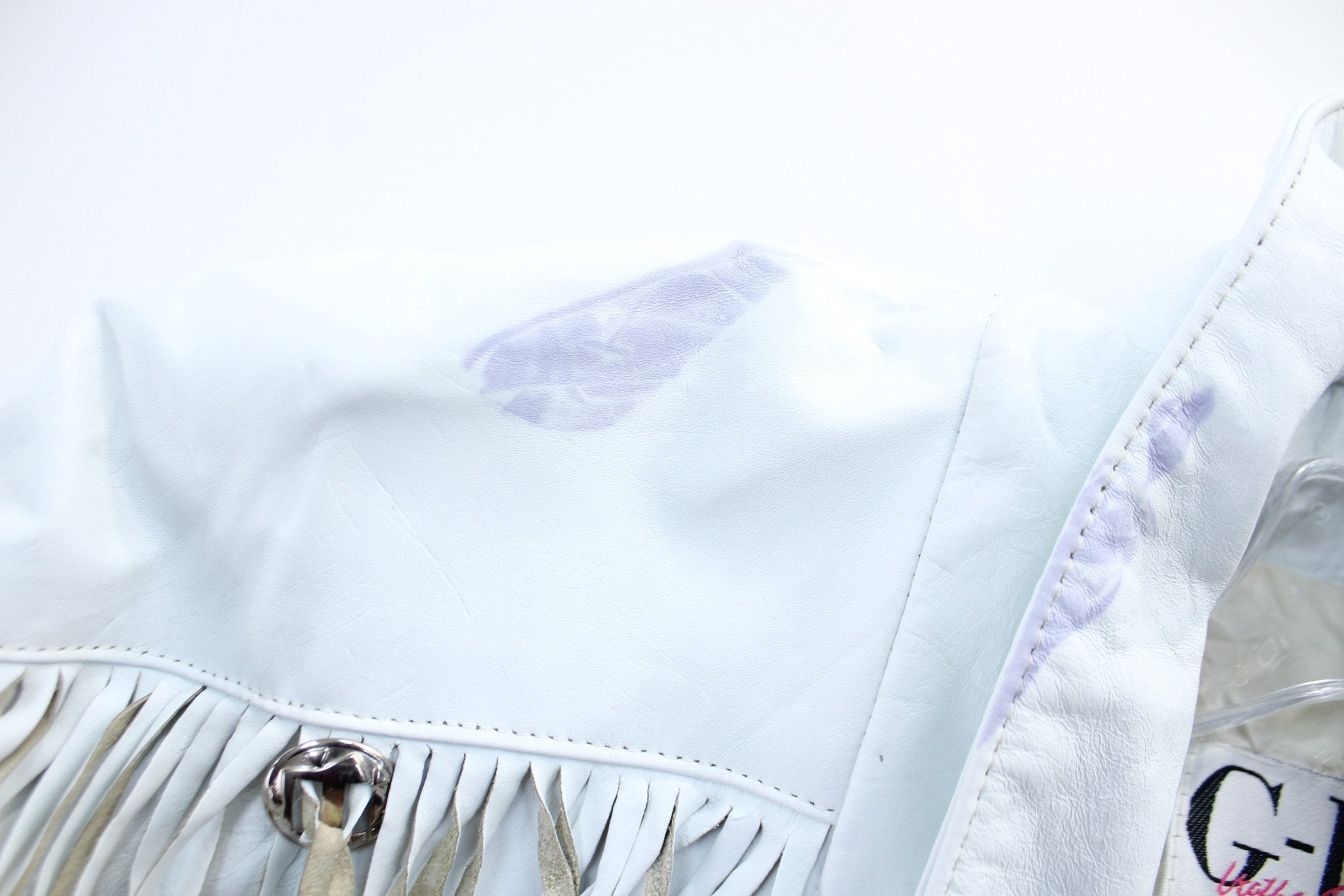 Women's G-III White Fringed Leather Coat - Jacket - Thrifted Threads