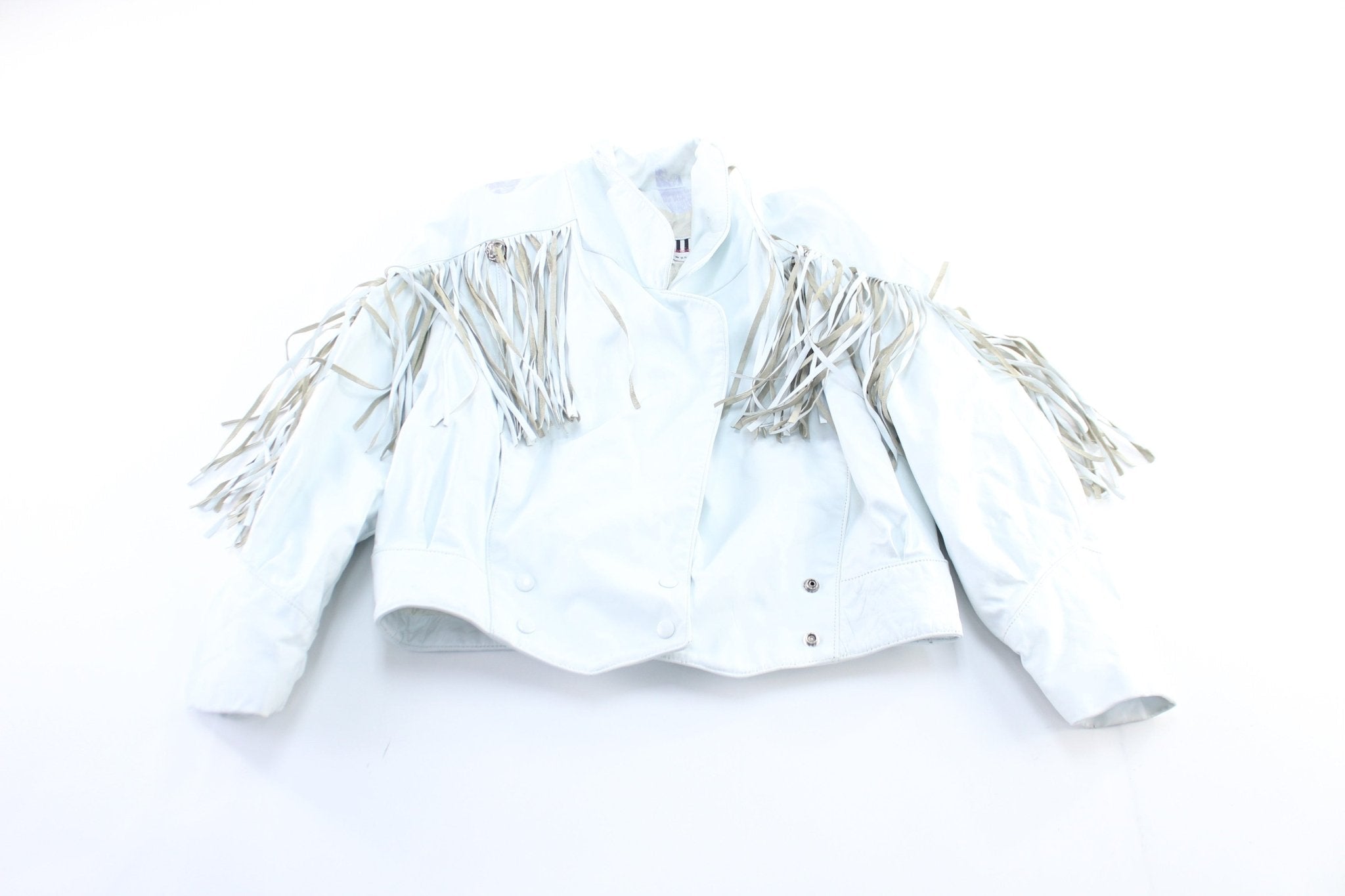 Women's G-III White Fringed Leather Coat - Jacket - Thrifted Threads