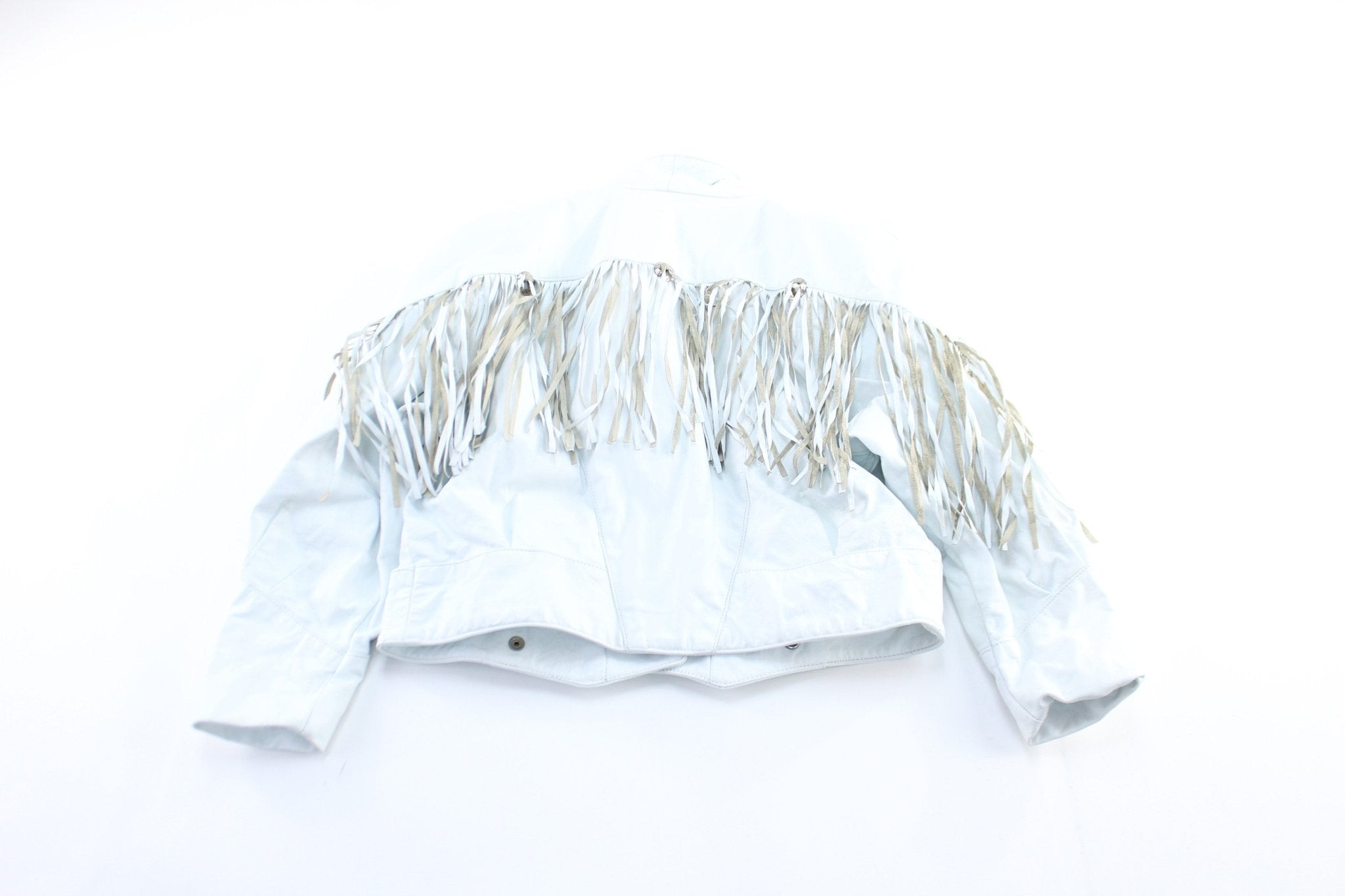 Women's G-III White Fringed Leather Coat - Jacket - Thrifted Threads