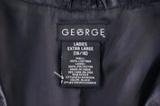 Women's George Black Full Zip Leather Jacket - Jacket - Thrifted Threads
