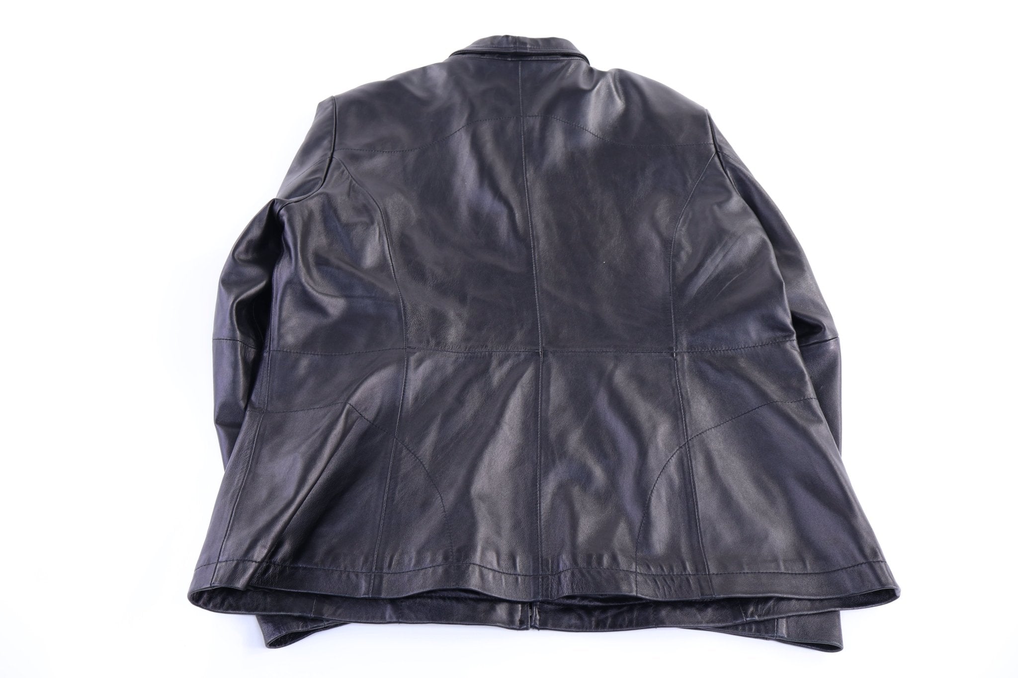 Women's George Black Full Zip Leather Jacket - Jacket - Thrifted Threads
