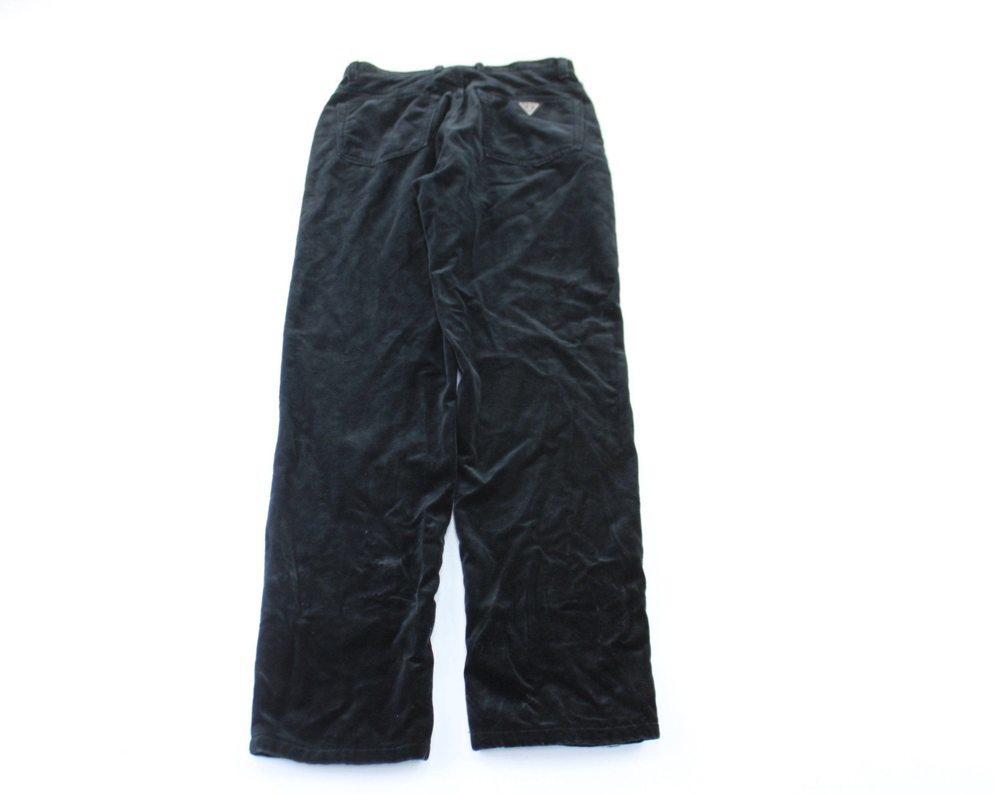 Women's Guess Black Velvet Pants - ThriftedThreads.com