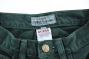 Women's Guess Logo Patch Green Denim Jeans - Pants/Shorts - Thrifted Threads