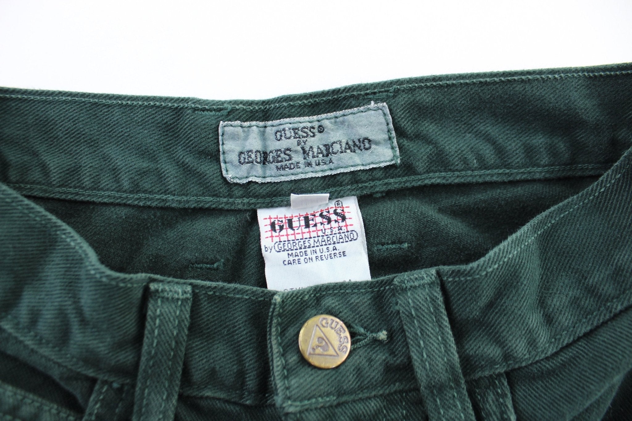 Women's Guess Logo Patch Green Denim Jeans - Pants/Shorts - Thrifted Threads
