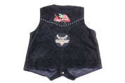 Women's Harley Davidson Black Suede Leather Biker Vest - Vest - Thrifted Threads