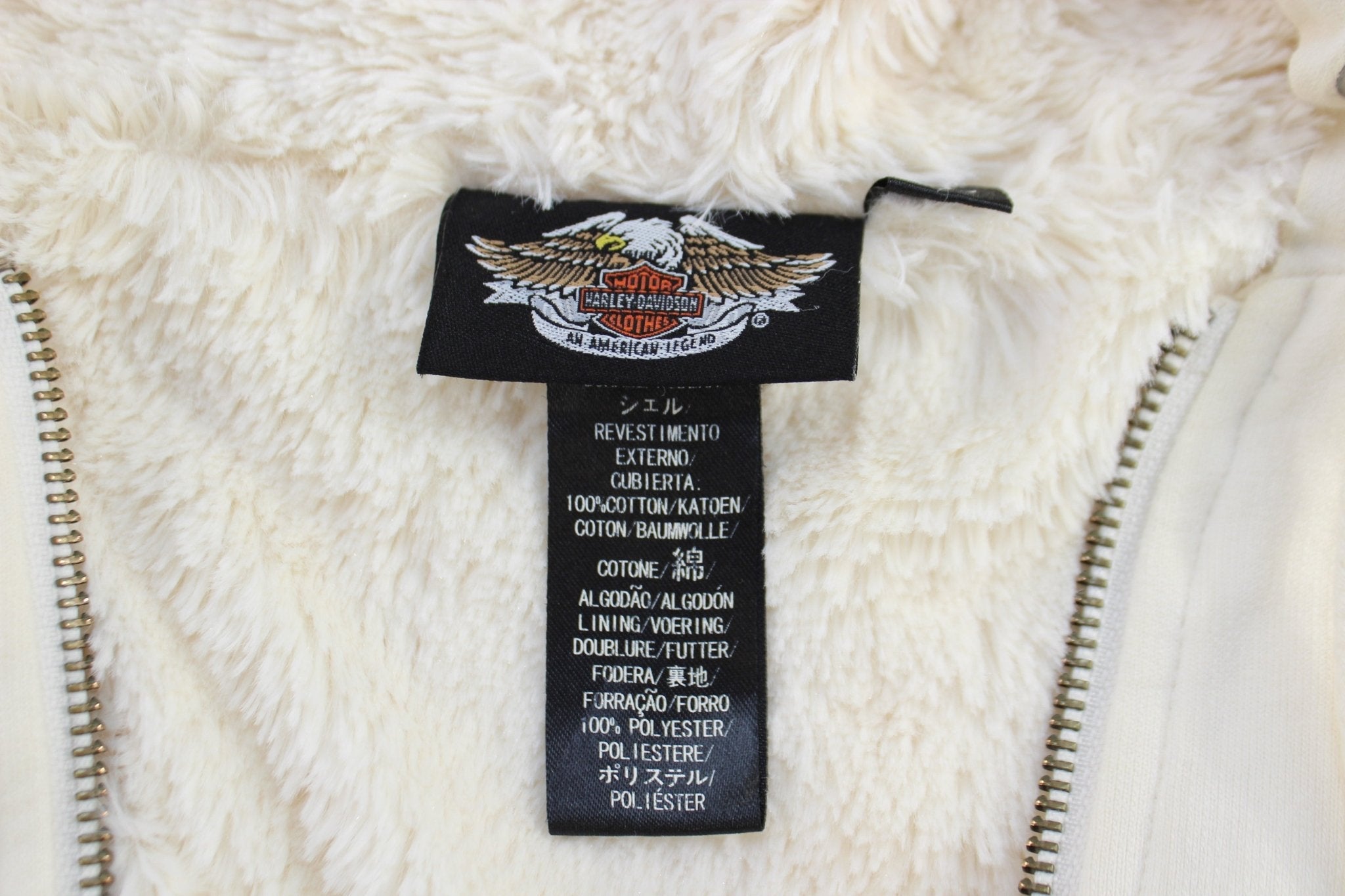 Women's Harley Davidson Embroidered White Jacket - ThriftedThreads.com
