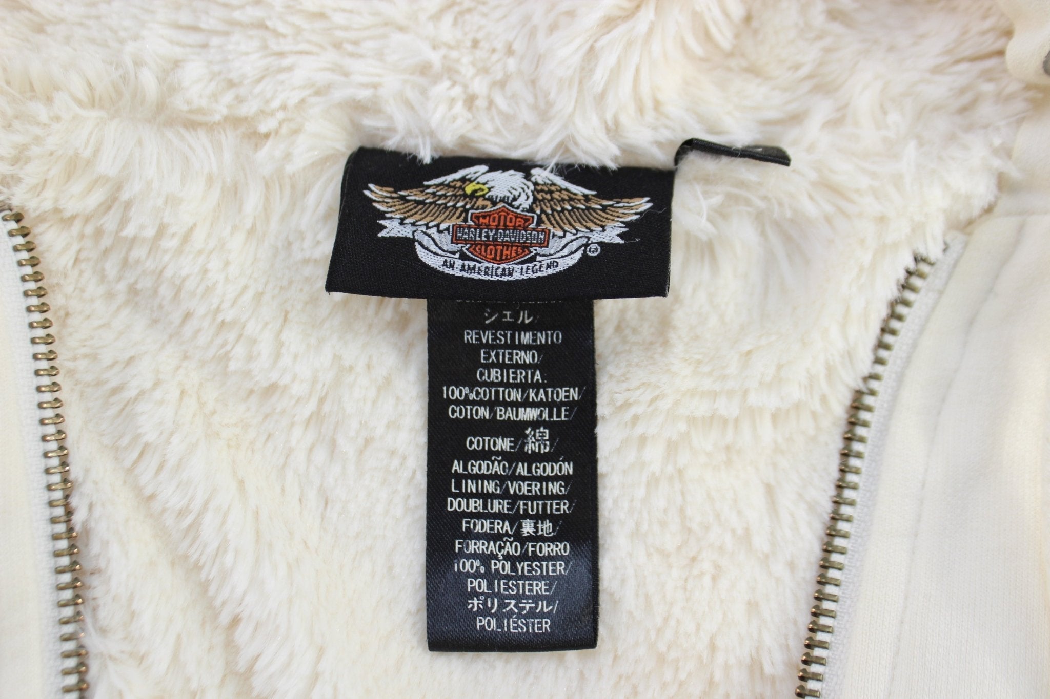 Women's Harley Davidson Embroidered White Jacket - Jacket - Thrifted Threads
