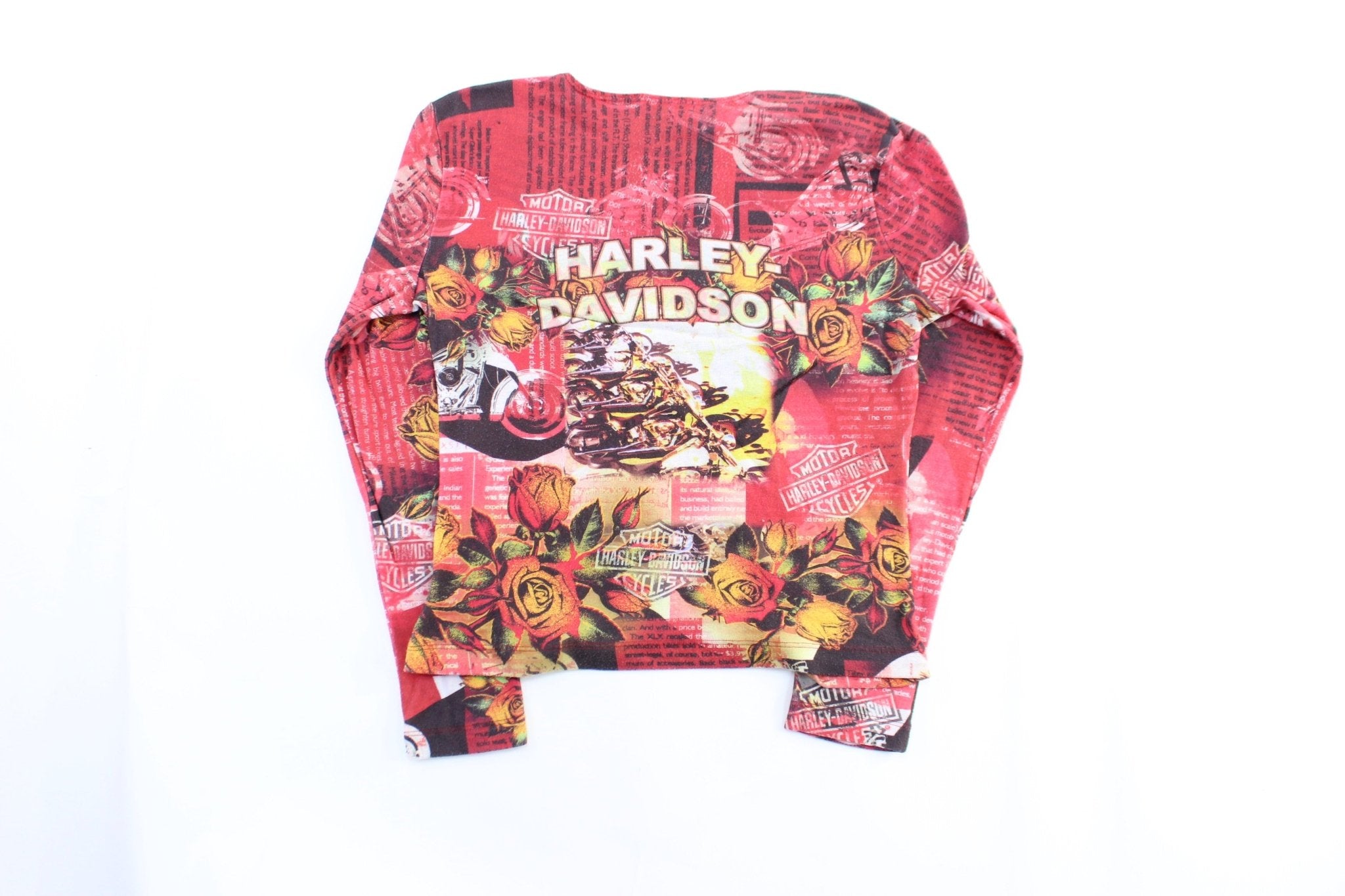 Women's Harley Davidson Floral All Over Print T-Shirt - ThriftedThreads.com