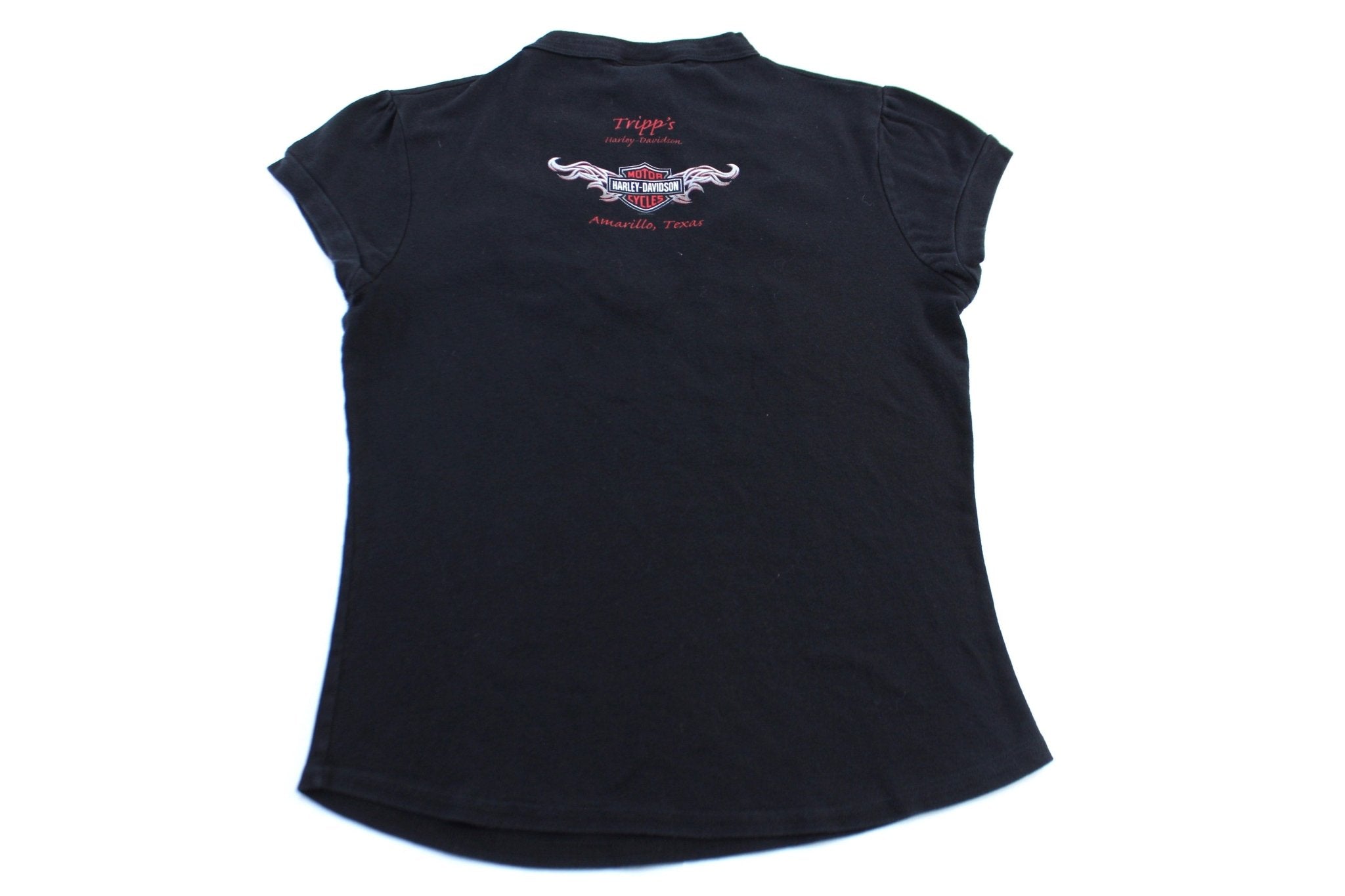 Women's Harley Davidson Motorcycles Amarillo, Texas T-Shirt - ThriftedThreads.com