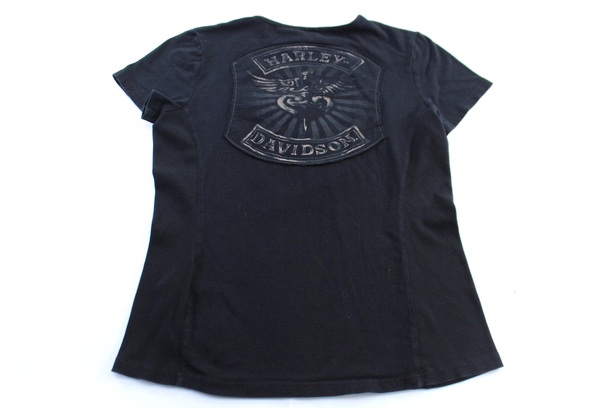 Women's Harley Davidson Motorcycles Black Biker T-Shirt - ThriftedThreads.com