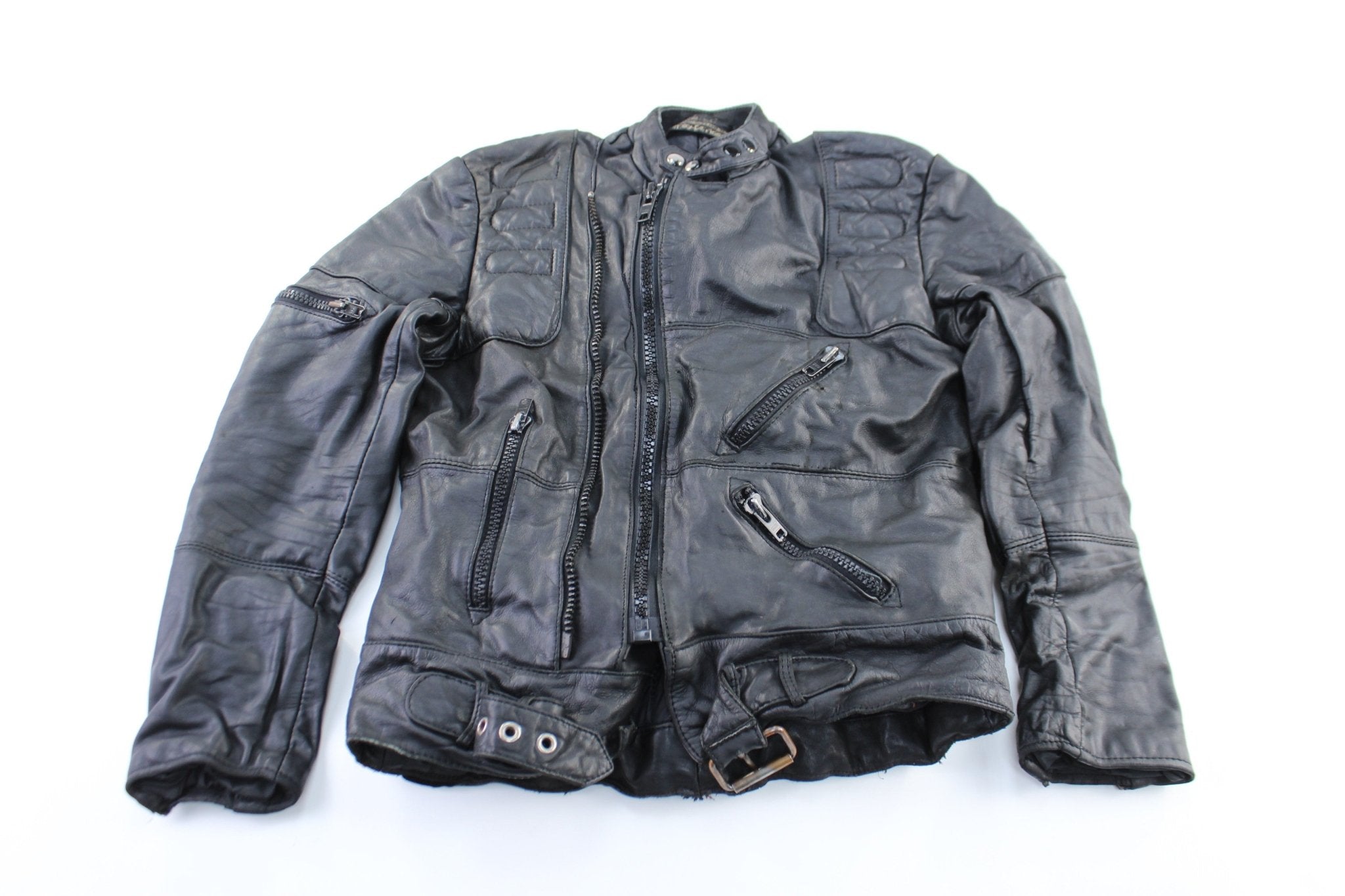 Women's Harley Davidson Motorcycles Black Leather Zip Up Jacket - ThriftedThreads.com
