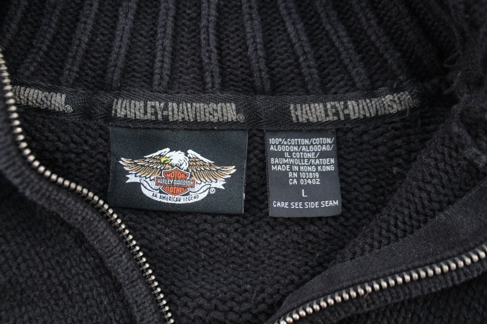 Women's Harley Davidson Motorcycles Black Zip Up Sweater - ThriftedThreads.com