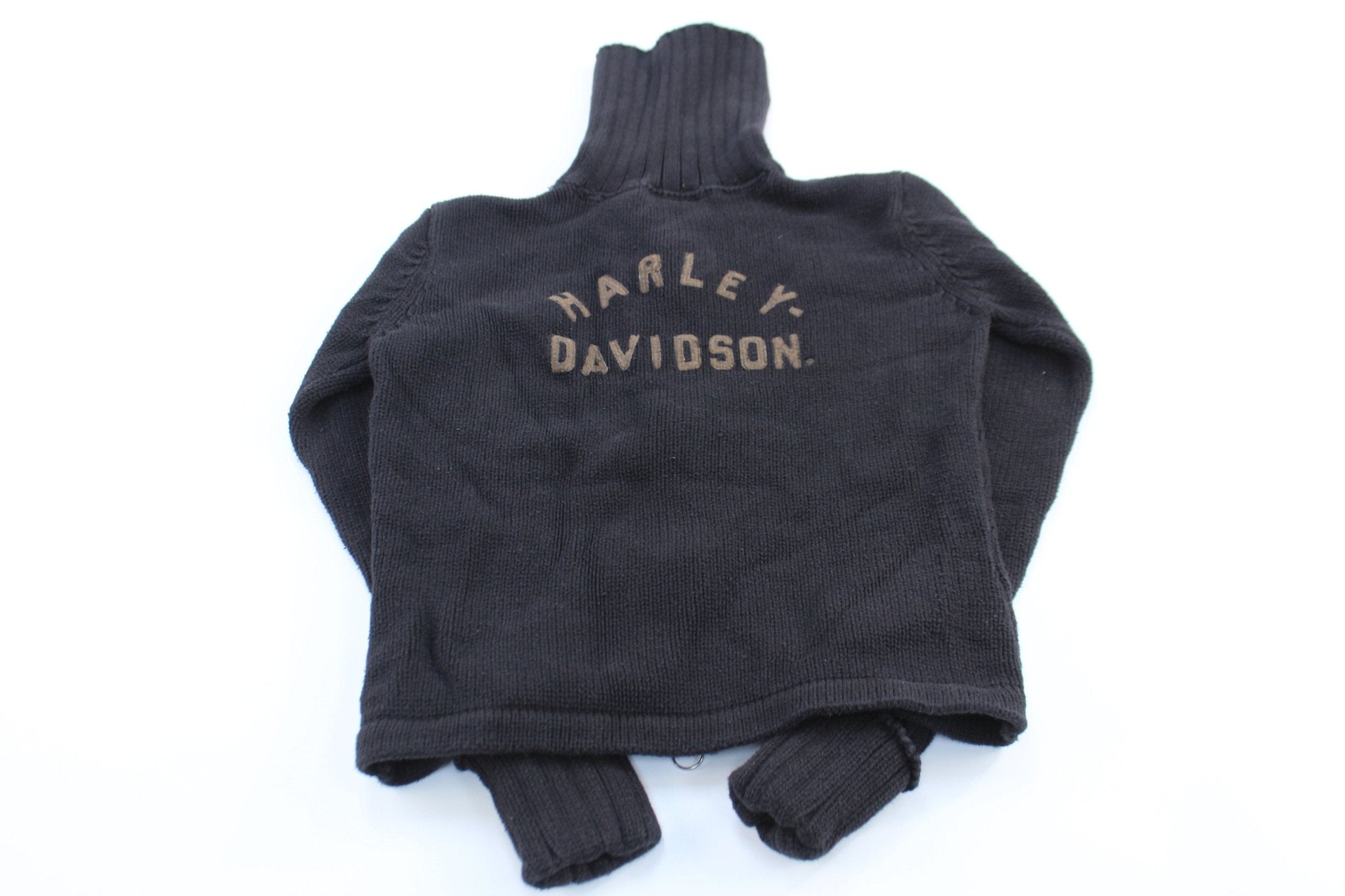 Women's Harley Davidson Motorcycles Black Zip Up Sweater - ThriftedThreads.com