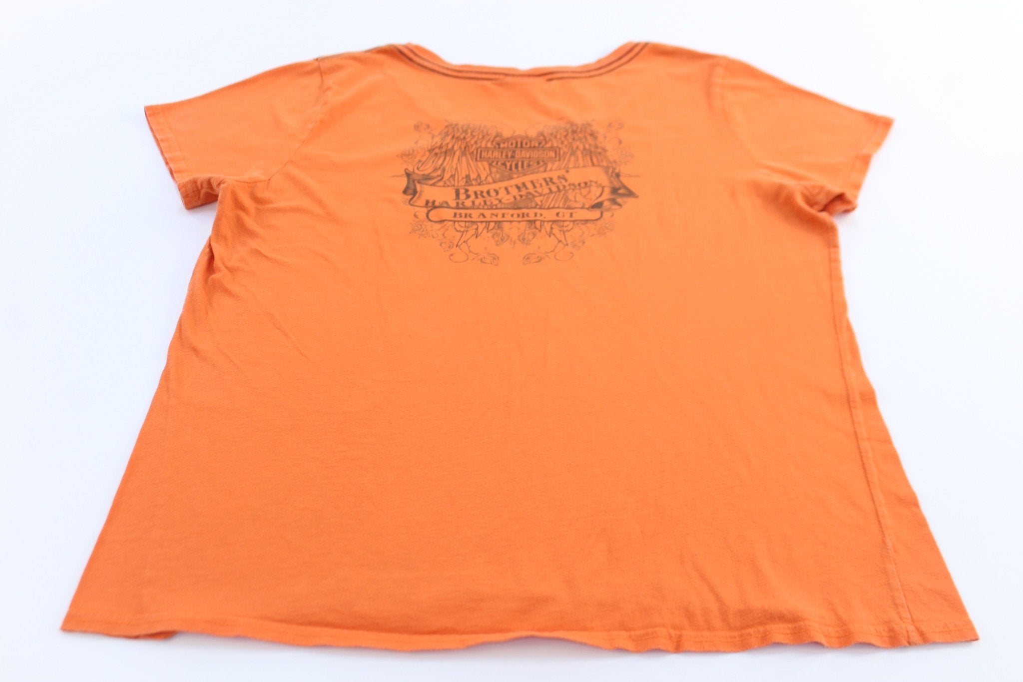 Women's Harley Davidson Motorcycles Branford, Connecticut T-Shirt - ThriftedThreads.com