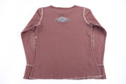 Women's Harley Davidson Motorcycles Brown Thermal LS T-shirt - Shirts & Tops - Thrifted Threads
