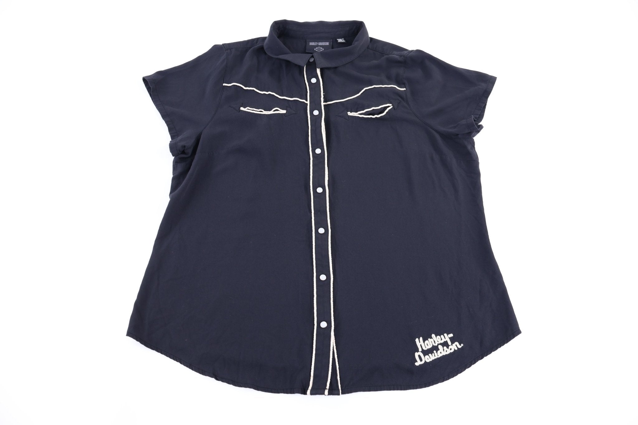 Women's Harley Davidson Motorcycles Button Down - Button Ups/Downs - Thrifted Threads