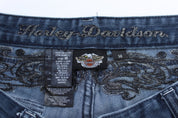 Women's Harley Davidson Motorcycles Dark Wash Denim Jeans - Pants/Shorts - Thrifted Threads