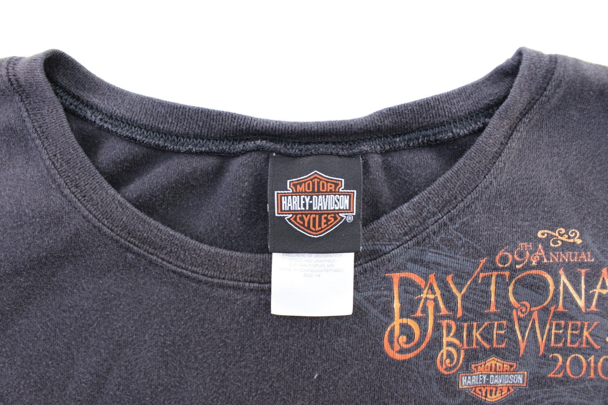 Women's Harley Davidson Motorcycles Daytona Beach, Florida T-Shirt - T-Shirt - Thrifted Threads