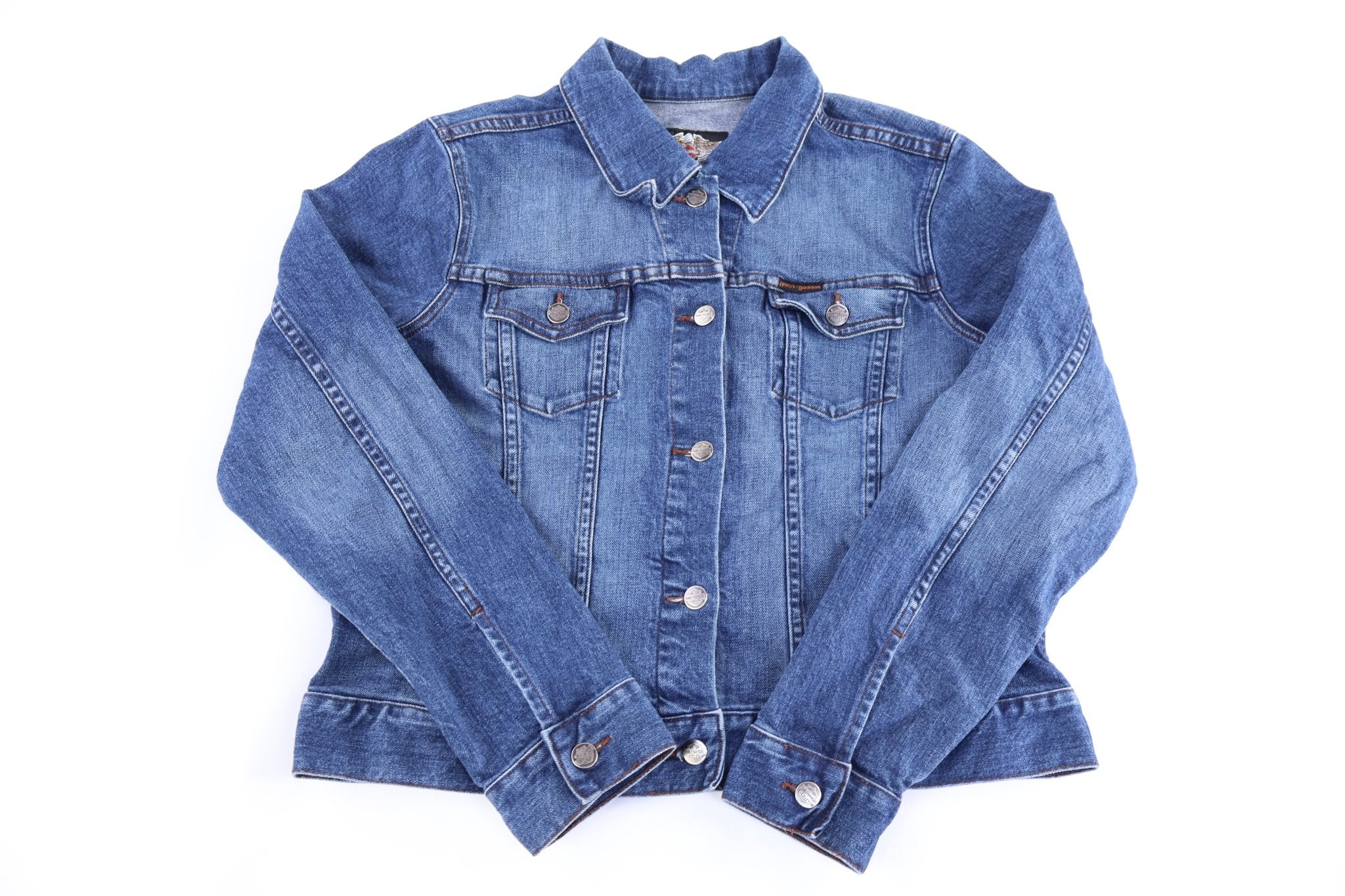 Women's Harley Davidson Motorcycles Denim Jacket - Jacket - Thrifted Threads